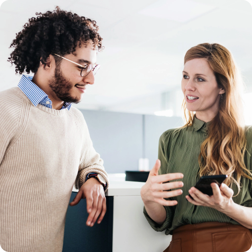 woman and man having a conversation