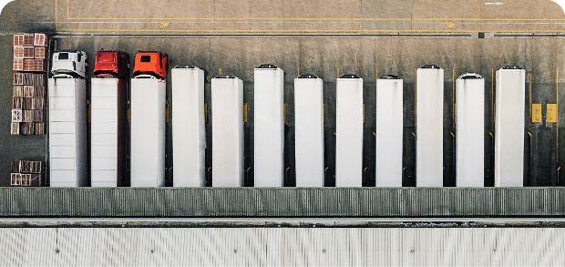 Trucks lined up